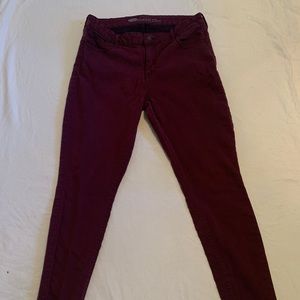 Size 14 Maroon Rockstar Midrise Skinny Jeans
